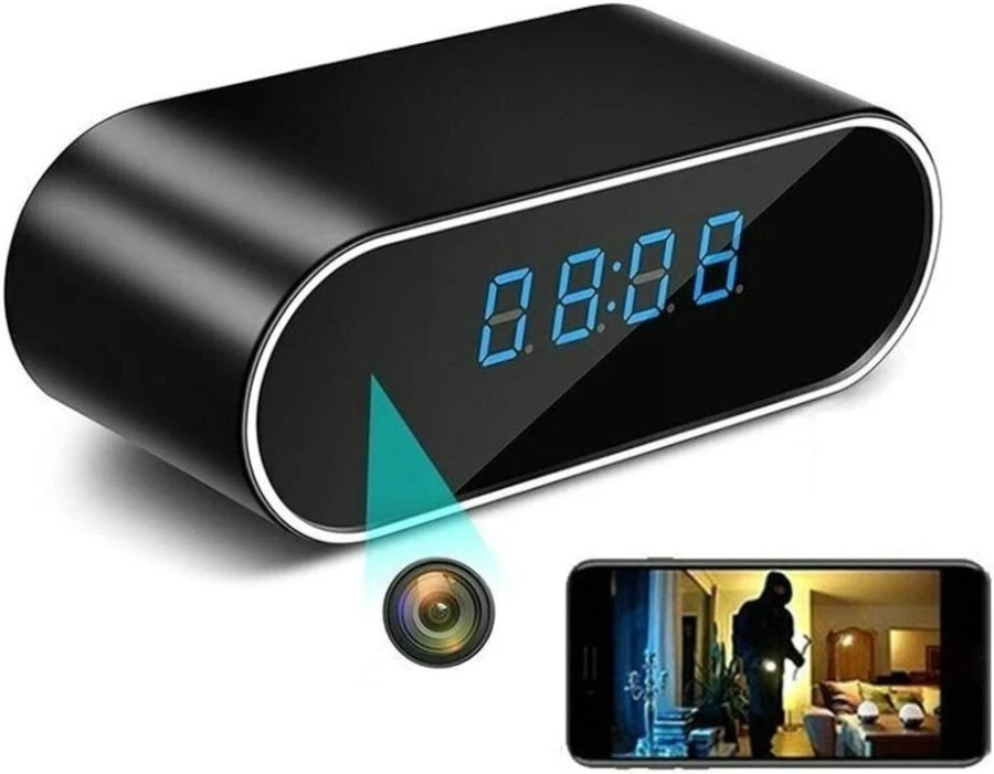 HD Smart Motion Detection Alarm Clock Camera with Night Vision