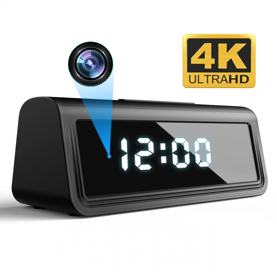 4K Ultra HD Wifi Clock Camera with Night Vision and Motion Detection