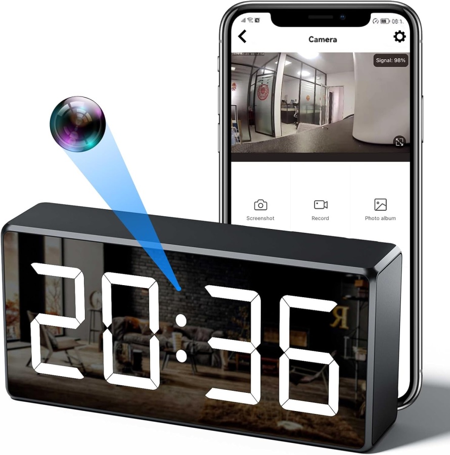 4K Wifi Spy Clock Camera with 170 Wide Angel Lens and Night Vision