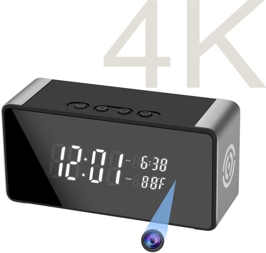 4K Wireless Hidden Clock Camera with 150 Wide Angel Lens