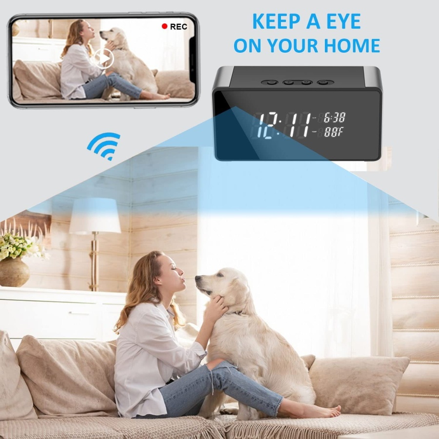 4K Wireless Hidden Clock Camera with 150 Wide Angel Lens