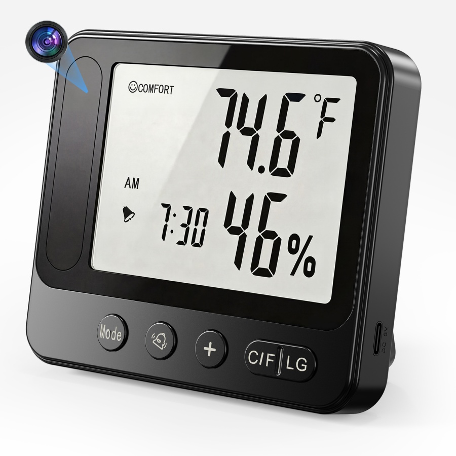 Smart Temperature & Humidity Monitor Wifi Camera